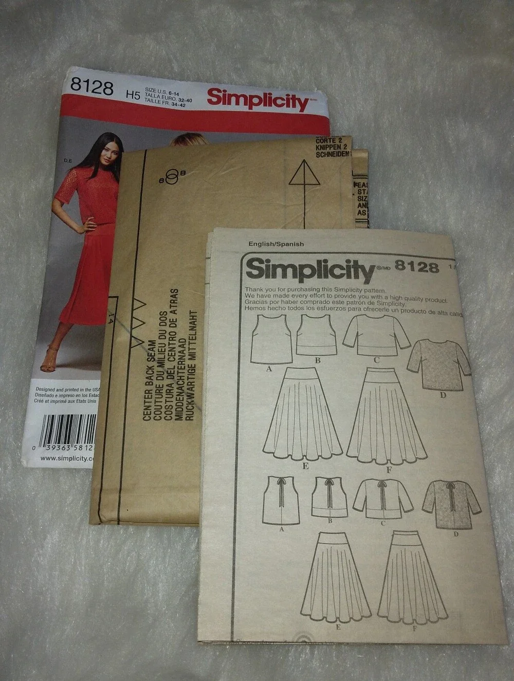SIMPLICITY 8128 Sz 6-14 Misses Top In 4 Variations And Skirt